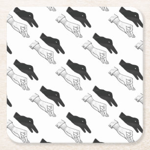Posavasos Cuadrado De Papel Hand Silhouette Duck