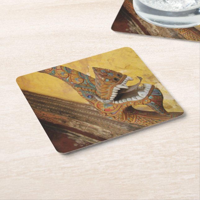 Posavasos Cuadrado De Papel Hang Hod... Naga en Vientiane, Laos (En perspectiva)