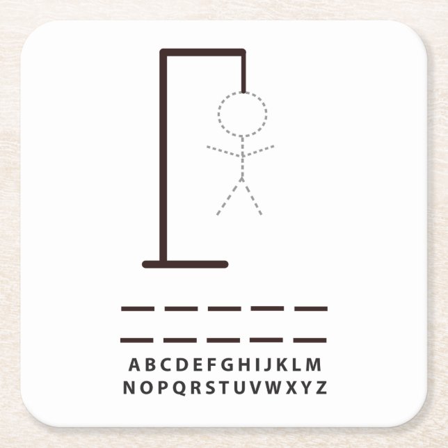Posavasos Cuadrado De Papel Hangman Game Fiesta Coasters (Anverso)