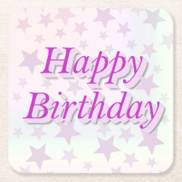 Posavasos Cuadrado De Papel Happy Birthday!!