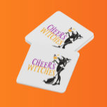 Posavasos Cuadrado De Papel Happy Halloween Cheers Witches Party<br><div class="desc">This design was created through digital art. It may be personalized by clicking the customize button and changing the color, adding a name, initials or your favorite words. Contact me at colorflowcreations@gmail.com if you with to have this design on another product. Purchase my original abstract acrylic painting for sale at...</div>