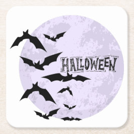Posavasos Cuadrado De Papel Happy Halloween Dessous-de-verre en papier