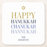 Posavasos Cuadrado De Papel Happy Hanukkah Chanukah Holiday Paper<br><div class="desc">En este diseño se incorpora el diseño de Relieve metalizado de oro simulado falso. Personalice el texto personalizado anterior. En nuestra colección "Happy Hanukkah Chanukah" se pueden encontrar elementos de coordinación adicionales.</div>