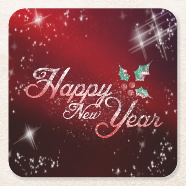 Posavasos Cuadrado De Papel Happy New Year Napkins (Anverso)