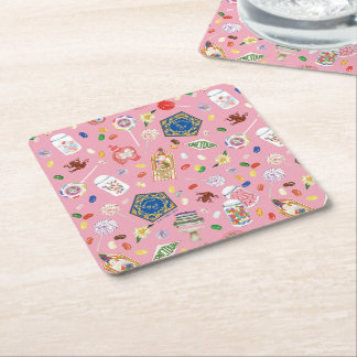 Posavasos Cuadrado De Papel HARRY POTTER™ | Chocolate Frogs & Candy Pattern