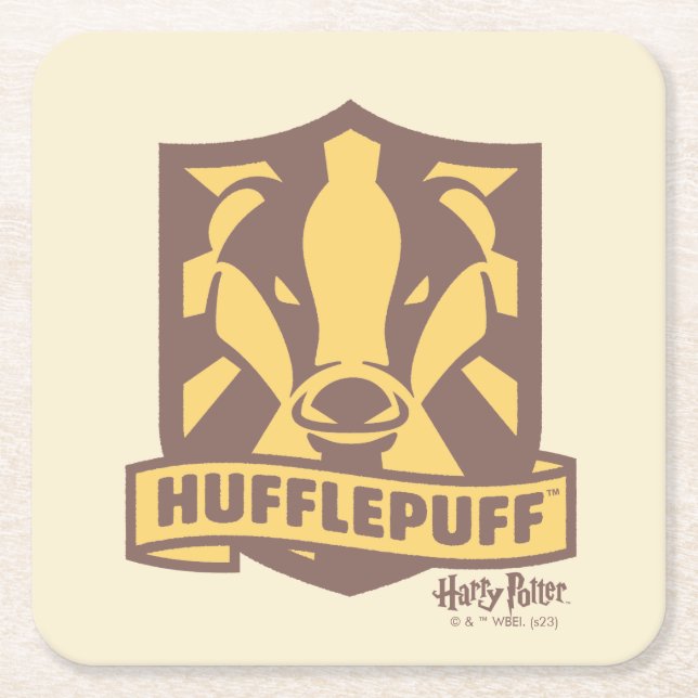 Posavasos Cuadrado De Papel HARRY POTTER™ | Escudo Summer Magic HUFFLEPUFF™ (Anverso)