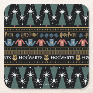 Posavasos Cuadrado De Papel HARRY POTTER™ Patrón de sudadera de vacaciones