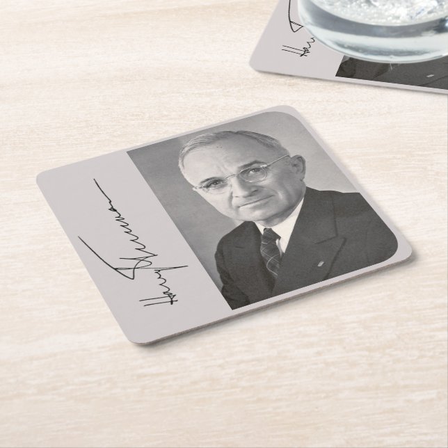 Posavasos Cuadrado De Papel Harry Truman (En perspectiva)