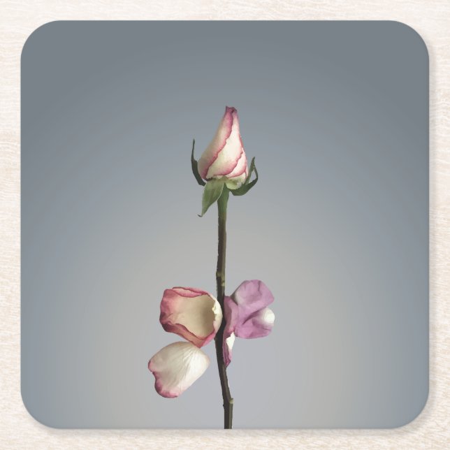 Posavasos Cuadrado De Papel Hasta el último pétalo... (Anverso)