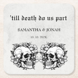 Posavasos Cuadrado De Papel hasta la muerte, nos separamos del Favor de la Bod