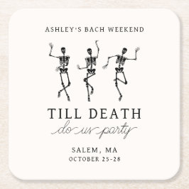 Posavasos Cuadrado De Papel Hasta que la Muerte nos Separe Despedida de Solter