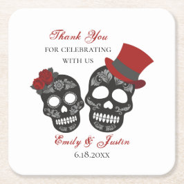 Posavasos Cuadrado De Papel Hasta que la Muerte nos Separe | Favor de Boda Pap