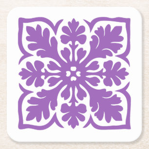Posavasos Cuadrado De Papel Hawaii Quilt Royal Purple Island Hawái