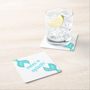 Posavasos Cuadrado De Papel ¡Haz un Splash! Copas de papel para sirenas