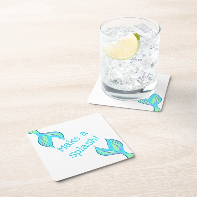 Posavasos Cuadrado De Papel ¡Haz un Splash! Copas de papel para sirenas (In situ)