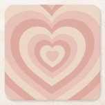 Posavasos Cuadrado De Papel Hearts Rubor Beige<br><div class="desc">Corazones de Amor - Patrón cardíaco hipnótico - Diseño retro en Rubor / Colores de Peachy.</div>