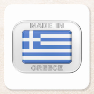 Posavasos Cuadrado De Papel Hecho en Grecia