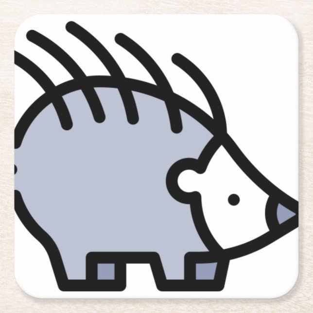 Posavasos Cuadrado De Papel Hedgehog (Anverso)