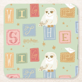 Posavasos Cuadrado De Papel Hedwig Post Letter Block Pattern