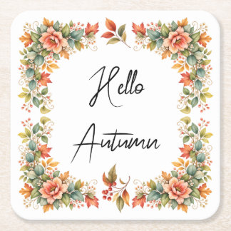 Posavasos Cuadrado De Papel Hello Autumn – Aquarell Untersetzer 
