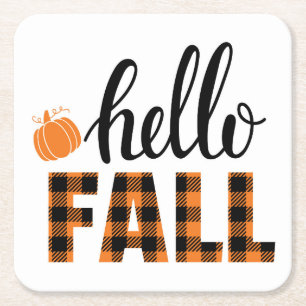 Posavasos Cuadrado De Papel Hello Fall