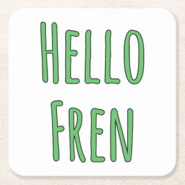 Posavasos Cuadrado De Papel Hello Fren