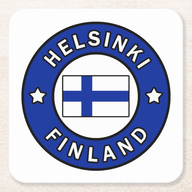 Posavasos Cuadrado De Papel Helsinki Finlandia (Anverso)