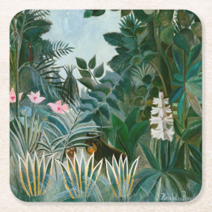 Posavasos Cuadrado De Papel Henri Rousseau - La selva ecuatorial