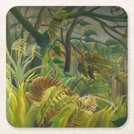 Posavasos Cuadrado De Papel Henri Rousseau - ¡Sorprendido!