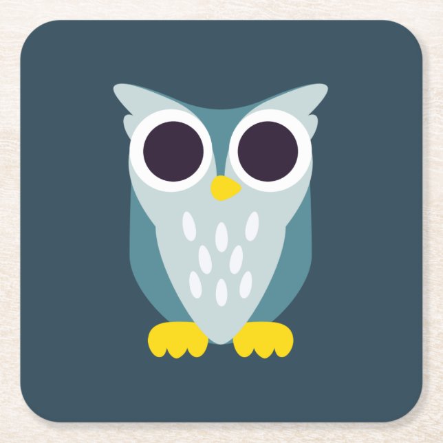 Posavasos Cuadrado De Papel Henry el búho (Anverso)