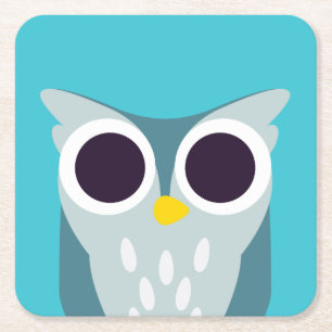 Posavasos Cuadrado De Papel Henry el búho