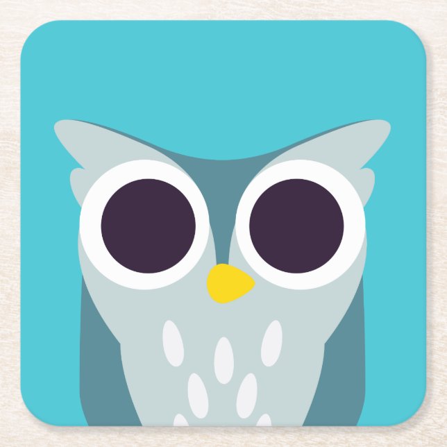 Posavasos Cuadrado De Papel Henry el búho (Anverso)