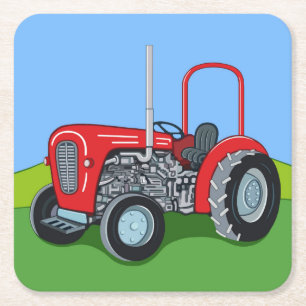 Posavasos Cuadrado De Papel Herbert el Tractor