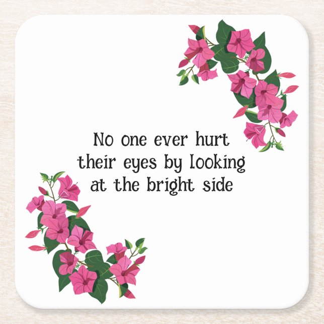 Posavasos Cuadrado De Papel Hermosa floral personalizada (Anverso)