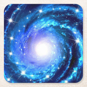 Posavasos Cuadrado De Papel Hermosa galaxia giratoria de estrellas