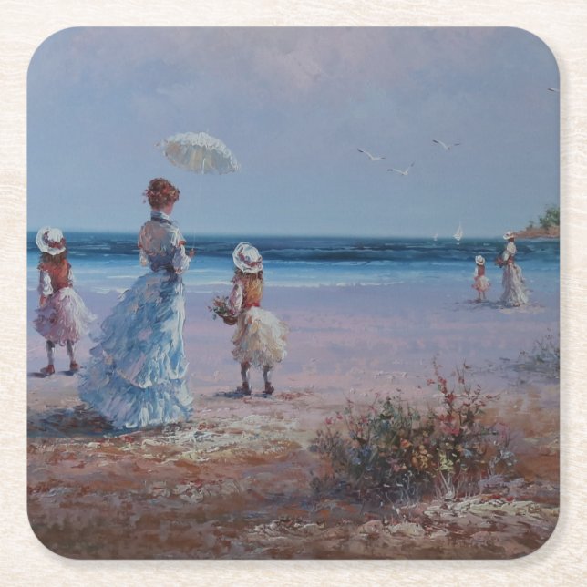 Posavasos Cuadrado De Papel Hermoso Bella Artes (Anverso)
