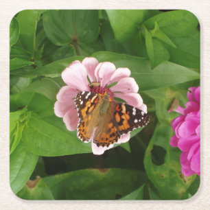 Posavasos Cuadrado De Papel Hermoso Conjunto de Posavasos de Mariposa