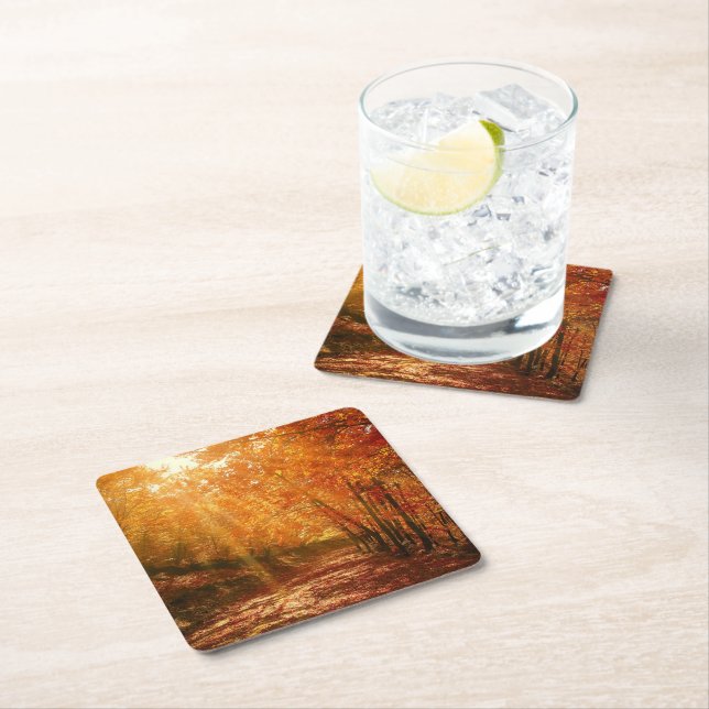 Posavasos Cuadrado De Papel Hermoso otoño (In situ)