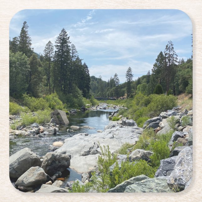 Posavasos Cuadrado De Papel Hermoso paisaje del lago Tahoe (Anverso)