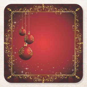 Posavasos Cuadrado De Papel Hermosos Navidades/Juego de Pascua de Navidad