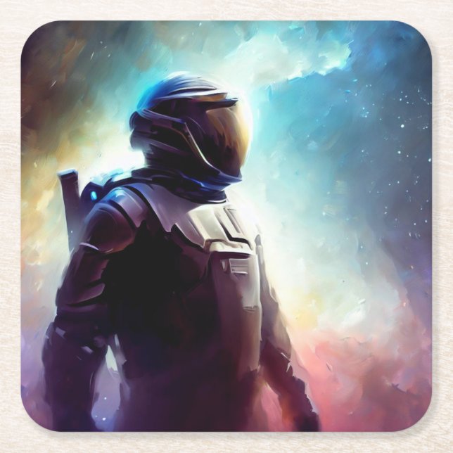 Posavasos Cuadrado De Papel Héroe espacial SF 3 (Anverso)
