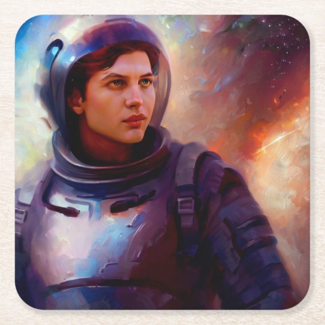 Posavasos Cuadrado De Papel Héroe espacial SF 4 (Anverso)