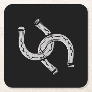 Posavasos Cuadrado De Papel Herraduras