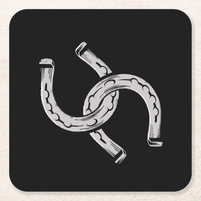 Posavasos Cuadrado De Papel Herraduras (Anverso)