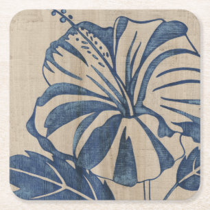 Posavasos Cuadrado De Papel Hibisco del añil