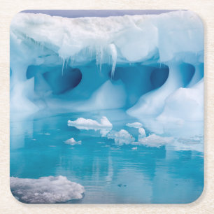Posavasos Cuadrado De Papel Hielo en la Antártida