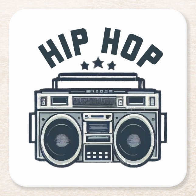 Posavasos Cuadrado De Papel Hip hop (Anverso)