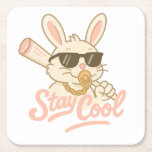 Posavasos Cuadrado De Papel  Hip Hop Hare<br><div class="desc">This bunny owns the scene—gold chain,  sweet in paw,  and streetwise attitude. A design for those who bring style and swagger wherever they go.</div>