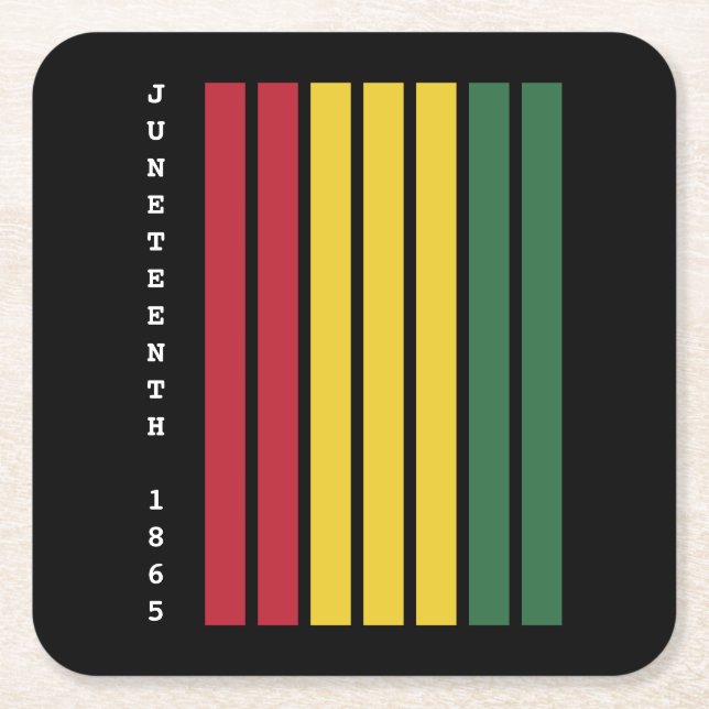 Posavasos Cuadrado De Papel Historia negra afroamericana 1865 (Anverso)