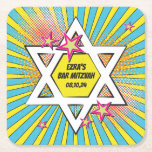 Posavasos Cuadrado De Papel Historieta de historietas Bar Mitzvah Estrella de<br><div class="desc">Historieta única y divertida de historietas de arte pop. Estrella de David Bar Mitzvah, galas de papel personalizadas. Este cómic Bar Mitzvah presenta una montaña rusa de papel personalizada y se inspira en una tira cómica como se vería en la sección de historietas de un periódico o en lo que...</div>